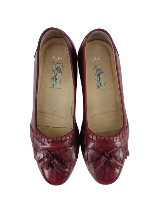 Vintage Bragano Cole Haan Burgundy Leather Dress Shoes Men 9W Tassel Loafer Ital